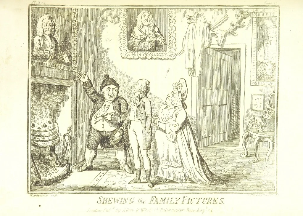 An illustration from Excentric excursions; or, literary and pictorial sketches of countenance, character and country in different parts of England and South Wales ... Embellished with ... prints [by J. Cruikshank, 1807, leaf 68