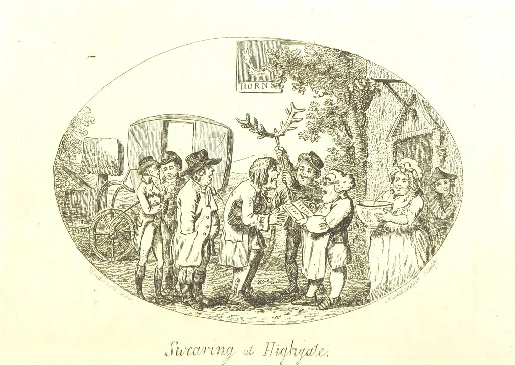 An illustration from Excentric excursions; or, literary and pictorial sketches of countenance, character and country in different parts of England and South Wales ... Embellished with ... prints [by J. Cruikshank, 1807, leaf 73