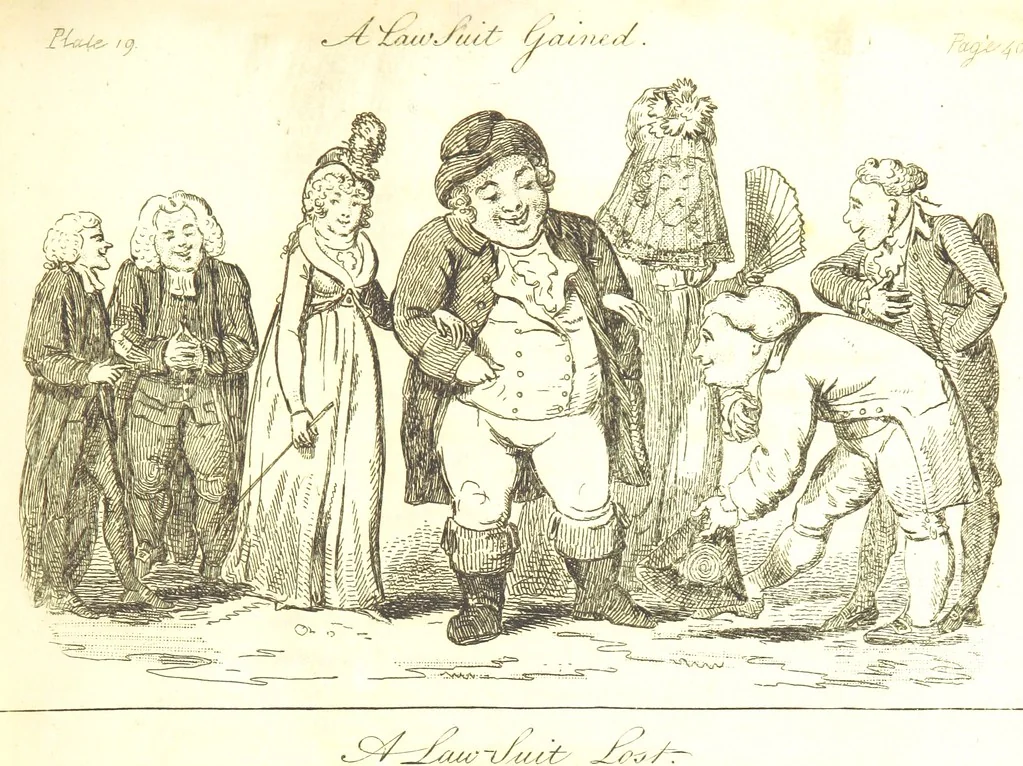 An illustration from Excentric excursions; or, literary and pictorial sketches of countenance, character and country in different parts of England and South Wales ... Embellished with ... prints [by J. Cruikshank, 1807, leaf 95