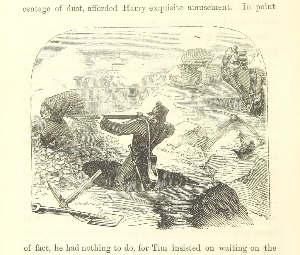 An illustration from The Fife and Drum; or, would be a soldier, 1863, leaf 124