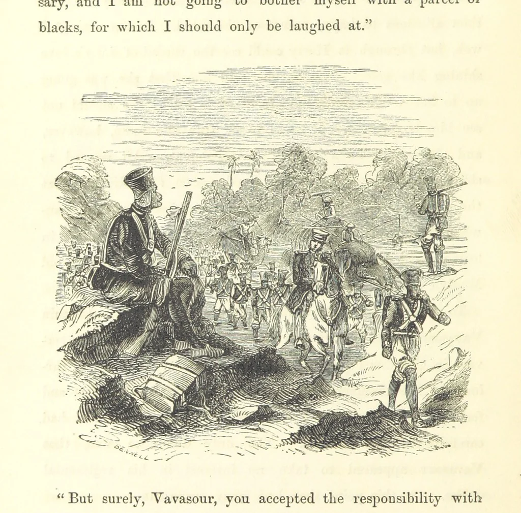 An illustration from The Fife and Drum; or, would be a soldier, 1863, leaf 250