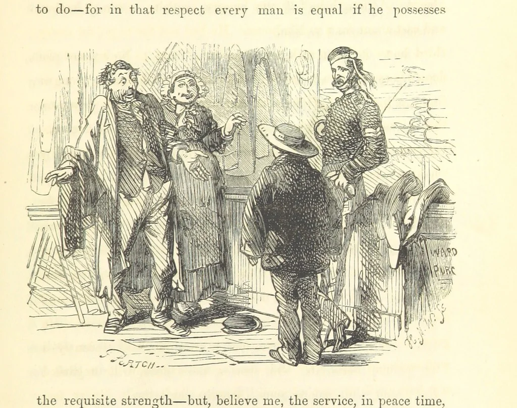 An illustration from The Fife and Drum; or, would be a soldier, 1863, leaf 53