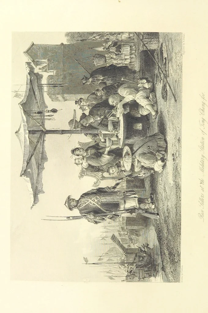 An illustration from China: in a series of views, displaying the scenery, architecture and social habits of that ancient empire. Drawn ... by T. Allom. With historical and descriptive notices by the Rev. G. N. Wright, 1858, leaf 156