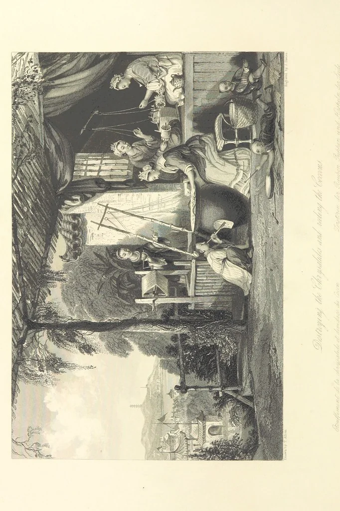 An illustration from China: in a series of views, displaying the scenery, architecture and social habits of that ancient empire. Drawn ... by T. Allom. With historical and descriptive notices by the Rev. G. N. Wright, 1858, leaf 214