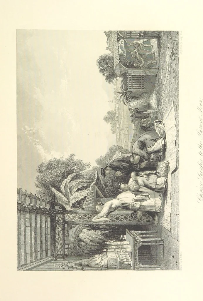 An illustration from China: in a series of views, displaying the scenery, architecture and social habits of that ancient empire. Drawn ... by T. Allom. With historical and descriptive notices by the Rev. G. N. Wright, 1858, leaf 245