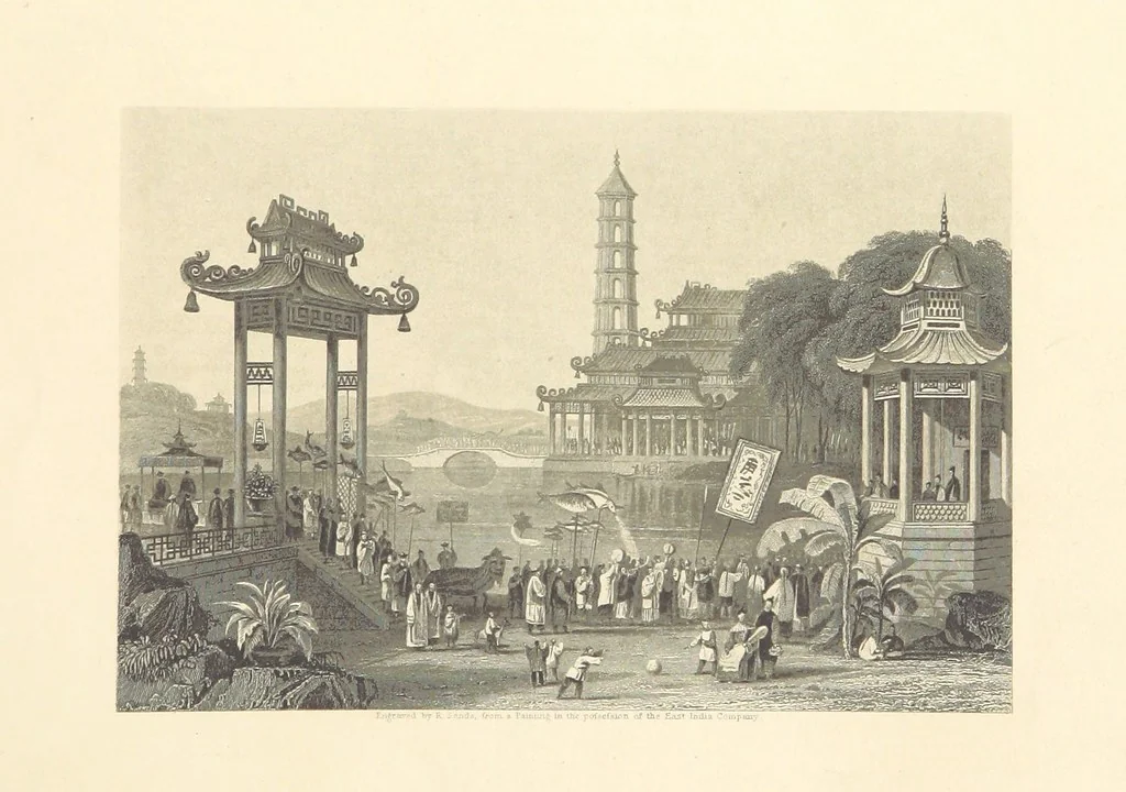 An illustration from China: in a series of views, displaying the scenery, architecture and social habits of that ancient empire. Drawn ... by T. Allom. With historical and descriptive notices by the Rev. G. N. Wright, 1858, leaf 27