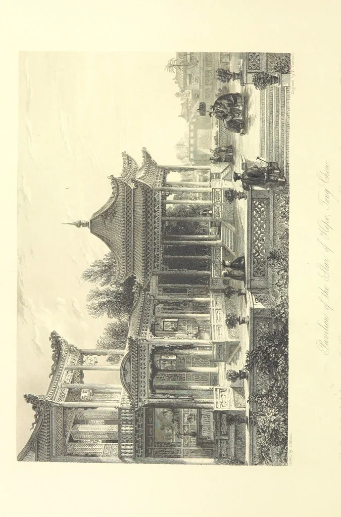 An illustration from China: in a series of views, displaying the scenery, architecture and social habits of that ancient empire. Drawn ... by T. Allom. With historical and descriptive notices by the Rev. G. N. Wright, 1858, leaf 386