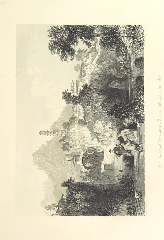 An illustration from China: in a series of views, displaying the scenery, architecture and social habits of that ancient empire. Drawn ... by T. Allom. With historical and descriptive notices by the Rev. G. N. Wright, 1858, leaf 103