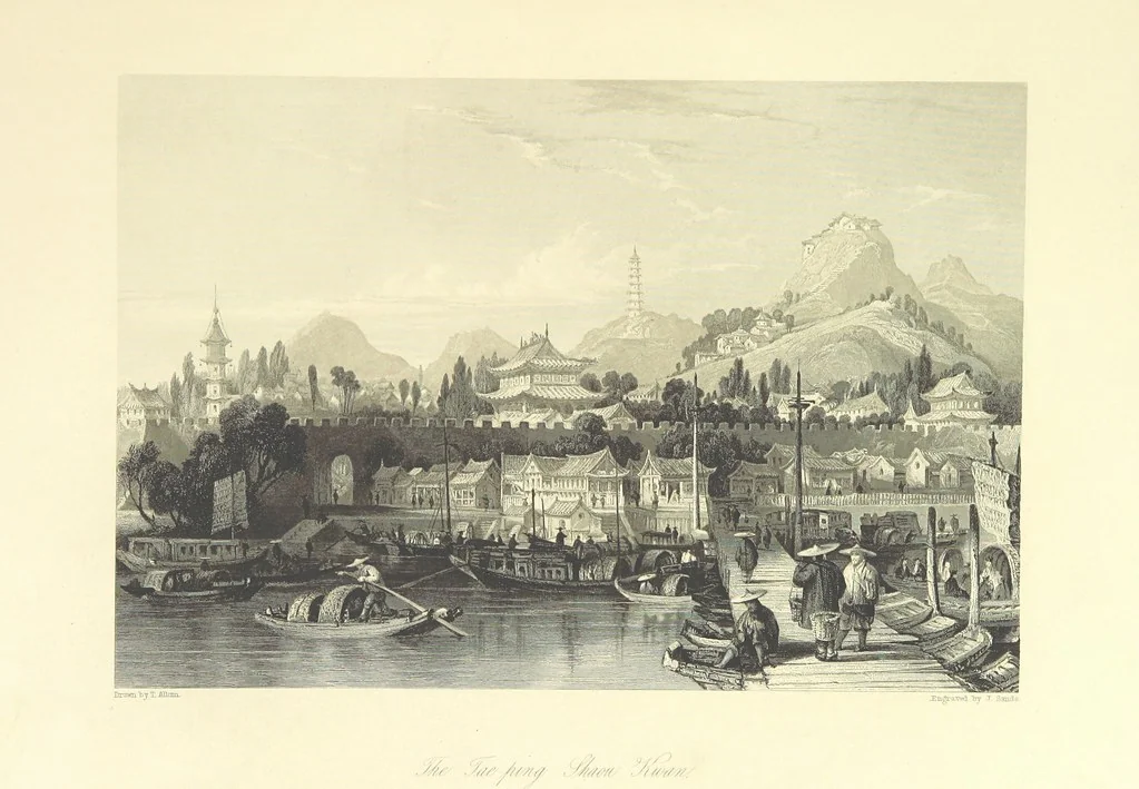 An illustration from China: in a series of views, displaying the scenery, architecture and social habits of that ancient empire. Drawn ... by T. Allom. With historical and descriptive notices by the Rev. G. N. Wright, 1858, leaf 19