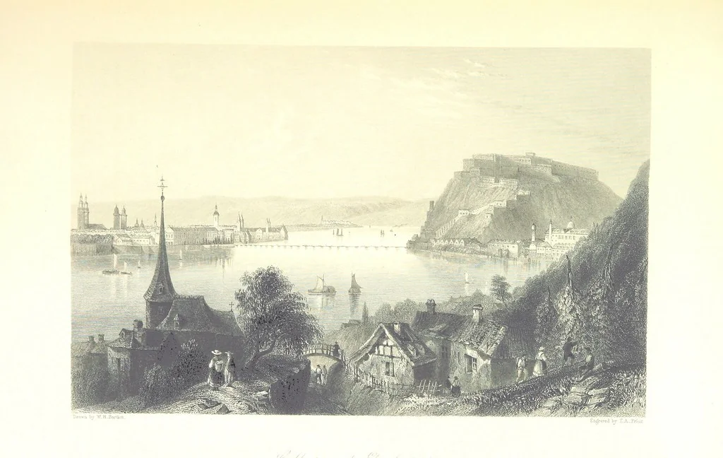 An illustration from Belgium, the Rhine, Italy, Greece, and the Shores and Islands of the Mediterranean, illustrated in a series of engravings from drawings on the spot, by T. Allom, Esq., Colonel Cockburn ... With historical, classical and picturesque descriptions by the Rev. G. N. Wright and L. F. A. Buckingham, 1851, leaf 129