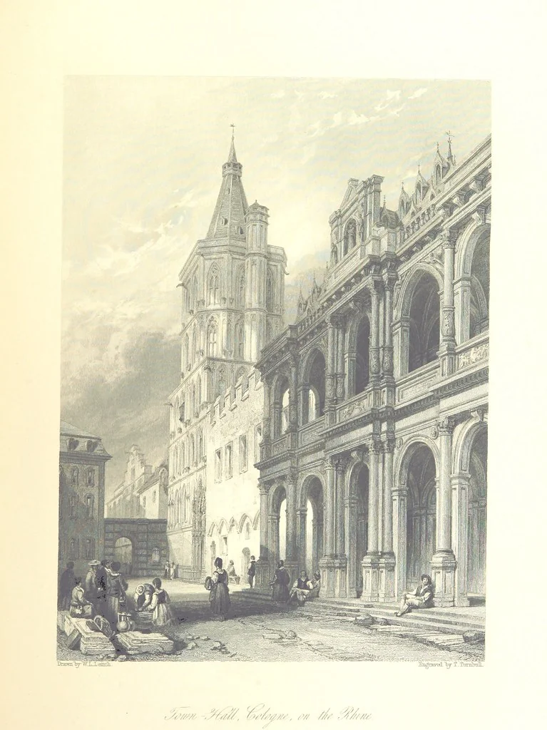 An illustration from Belgium, the Rhine, Italy, Greece, and the Shores and Islands of the Mediterranean, illustrated in a series of engravings from drawings on the spot, by T. Allom, Esq., Colonel Cockburn ... With historical, classical and picturesque descriptions by the Rev. G. N. Wright and L. F. A. Buckingham, 1851, leaf 185