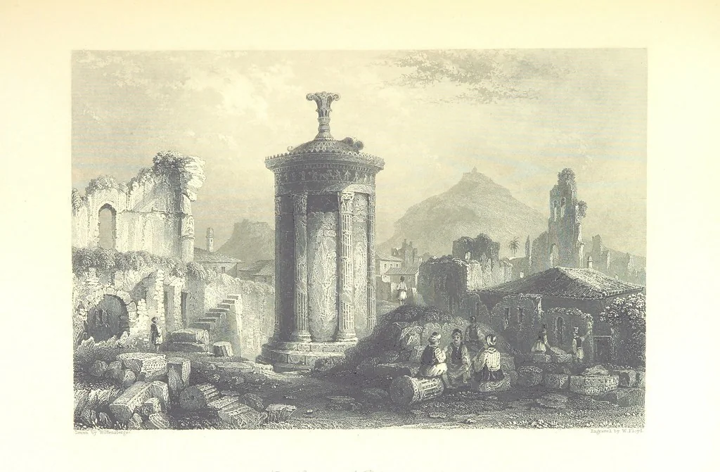An illustration from Belgium, the Rhine, Italy, Greece, and the Shores and Islands of the Mediterranean, illustrated in a series of engravings from drawings on the spot, by T. Allom, Esq., Colonel Cockburn ... With historical, classical and picturesque descriptions by the Rev. G. N. Wright and L. F. A. Buckingham, 1851, leaf 227
