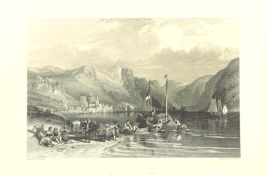 An illustration from Belgium, the Rhine, Italy, Greece, and the Shores and Islands of the Mediterranean, illustrated in a series of engravings from drawings on the spot, by T. Allom, Esq., Colonel Cockburn ... With historical, classical and picturesque descriptions by the Rev. G. N. Wright and L. F. A. Buckingham, 1851, leaf 44