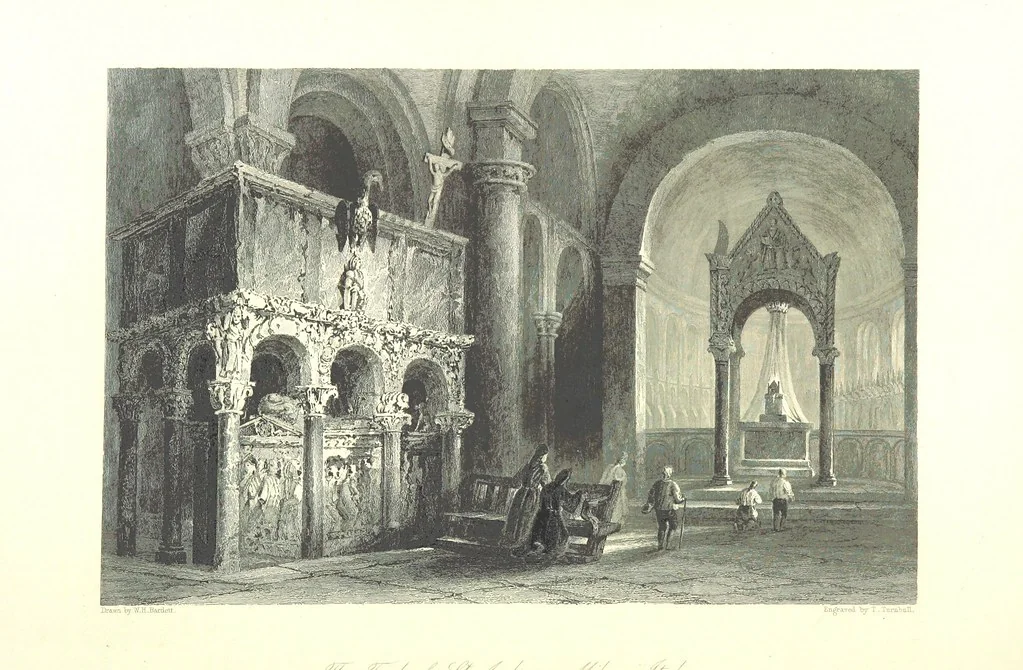 An illustration from Belgium, the Rhine, Italy, Greece, and the Shores and Islands of the Mediterranean, illustrated in a series of engravings from drawings on the spot, by T. Allom, Esq., Colonel Cockburn ... With historical, classical and picturesque descriptions by the Rev. G. N. Wright and L. F. A. Buckingham, 1851, leaf 460