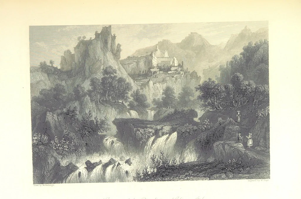 An illustration from Belgium, the Rhine, Italy, Greece, and the Shores and Islands of the Mediterranean, illustrated in a series of engravings from drawings on the spot, by T. Allom, Esq., Colonel Cockburn ... With historical, classical and picturesque descriptions by the Rev. G. N. Wright and L. F. A. Buckingham, 1851, leaf 477