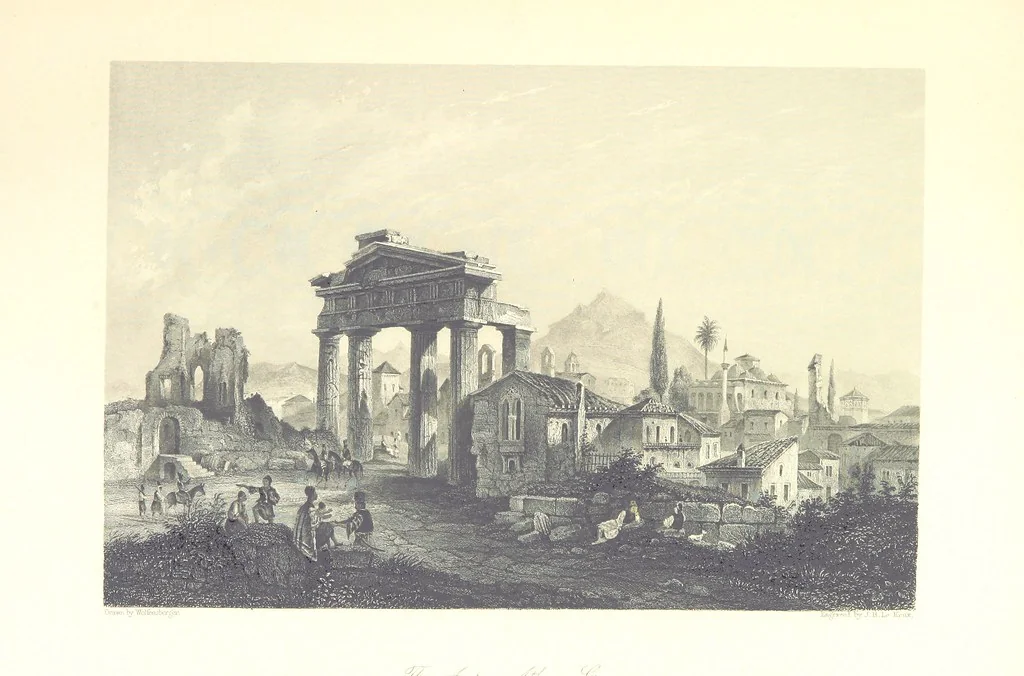 An illustration from Belgium, the Rhine, Italy, Greece, and the Shores and Islands of the Mediterranean, illustrated in a series of engravings from drawings on the spot, by T. Allom, Esq., Colonel Cockburn ... With historical, classical and picturesque descriptions by the Rev. G. N. Wright and L. F. A. Buckingham, 1851, leaf 49