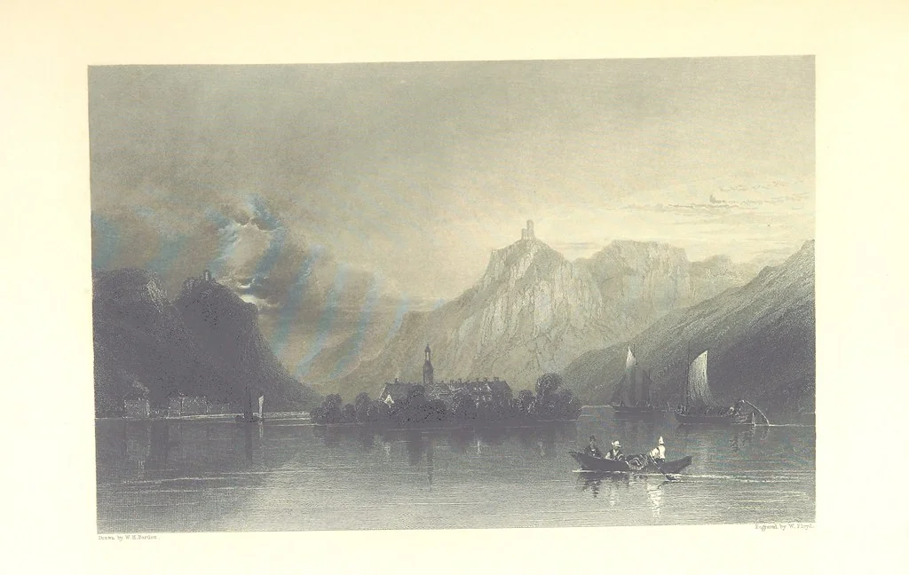 An illustration from Belgium, the Rhine, Italy, Greece, and the Shores and Islands of the Mediterranean, illustrated in a series of engravings from drawings on the spot, by T. Allom, Esq., Colonel Cockburn ... With historical, classical and picturesque descriptions by the Rev. G. N. Wright and L. F. A. Buckingham, 1851, leaf 573