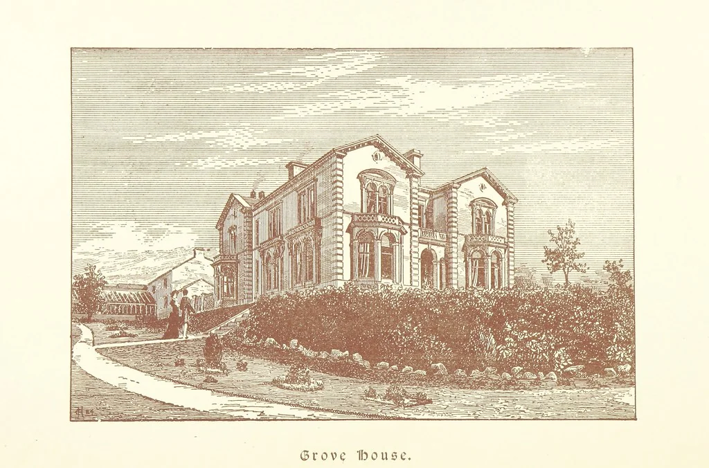 An illustration from A Series of picturesque views of castles and country houses in Yorkshire, principally in the northern division of the West Riding, from sketches made by Mr. E. Healey ... Reprinted from the “Bradford Illustrated Weekly Telegraph.”, 1885, leaf 212