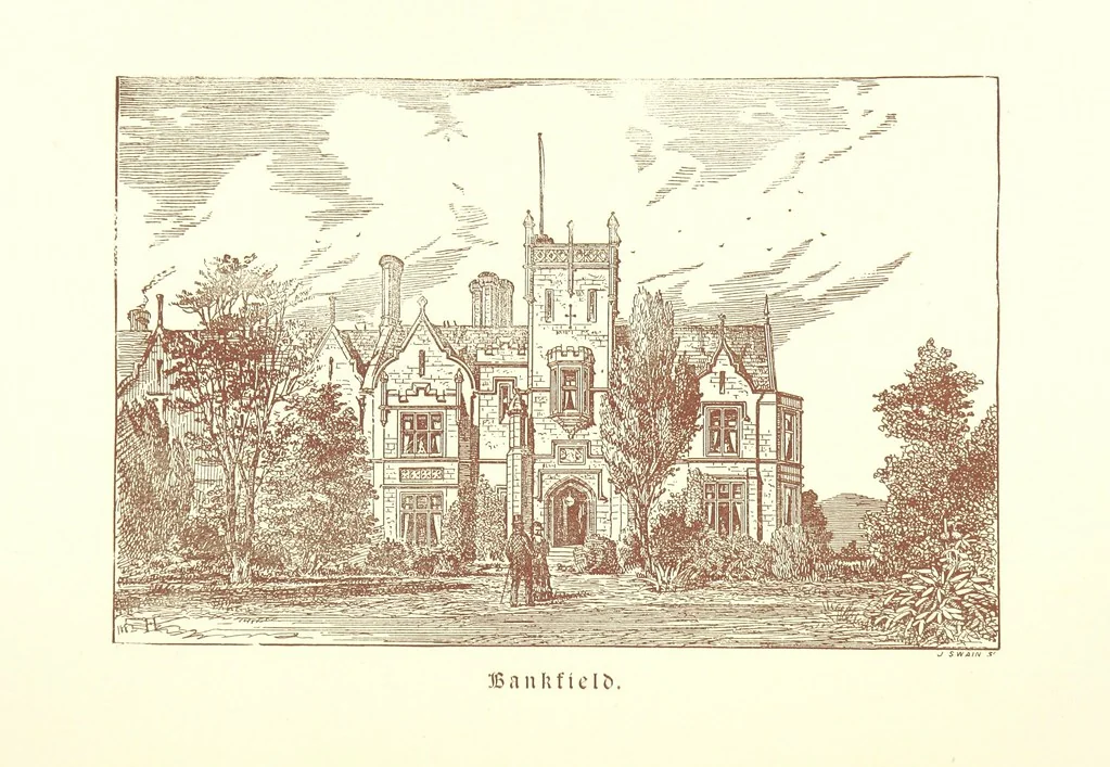 An illustration from A Series of picturesque views of castles and country houses in Yorkshire, principally in the northern division of the West Riding, from sketches made by Mr. E. Healey ... Reprinted from the “Bradford Illustrated Weekly Telegraph.”, 1885, leaf 215