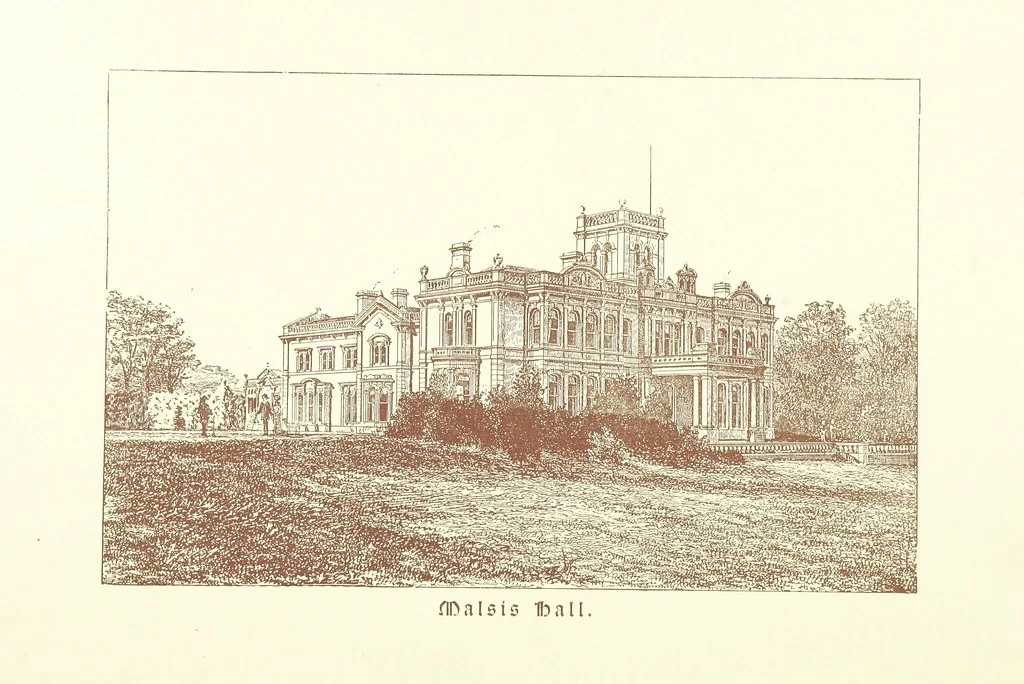 An illustration from A Series of picturesque views of castles and country houses in Yorkshire, principally in the northern division of the West Riding, from sketches made by Mr. E. Healey ... Reprinted from the “Bradford Illustrated Weekly Telegraph.”, 1885, leaf 24