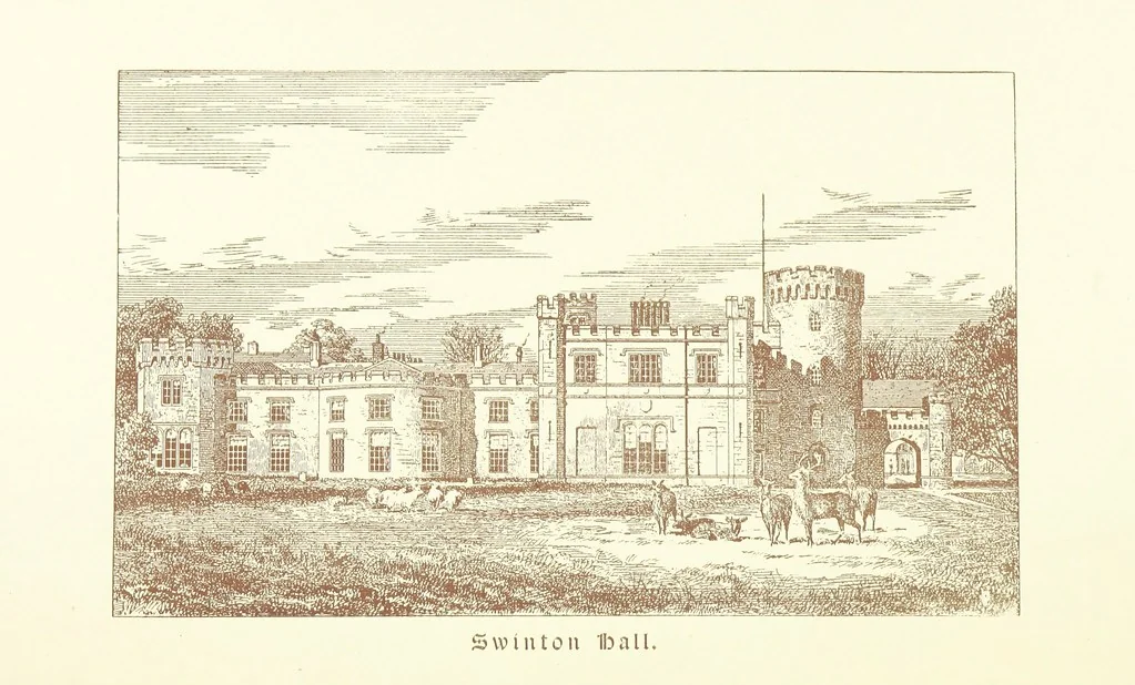An illustration from A Series of picturesque views of castles and country houses in Yorkshire, principally in the northern division of the West Riding, from sketches made by Mr. E. Healey ... Reprinted from the “Bradford Illustrated Weekly Telegraph.”, 1885, leaf 48