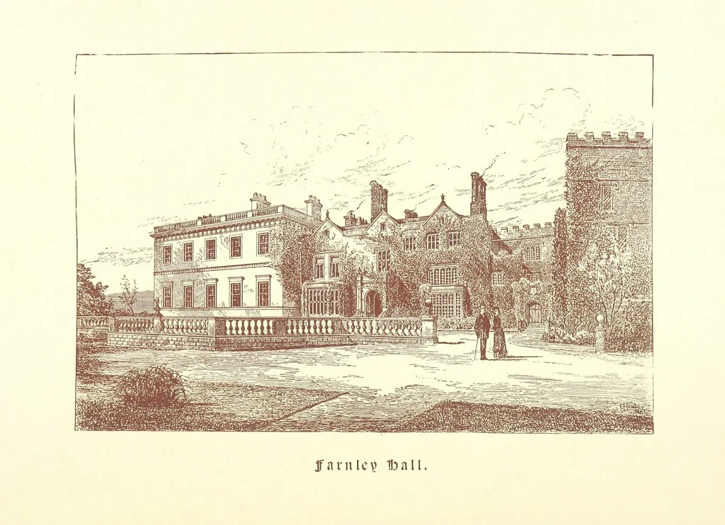 An illustration from A Series of picturesque views of castles and country houses in Yorkshire, principally in the northern division of the West Riding, from sketches made by Mr. E. Healey ... Reprinted from the “Bradford Illustrated Weekly Telegraph.”, 1885, leaf 75