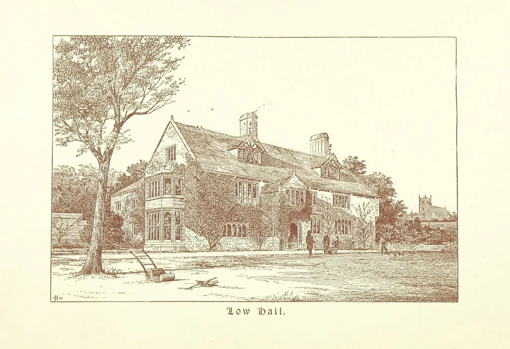 An illustration from A Series of picturesque views of castles and country houses in Yorkshire, principally in the northern division of the West Riding, from sketches made by Mr. E. Healey ... Reprinted from the “Bradford Illustrated Weekly Telegraph.”, 1885, leaf 80