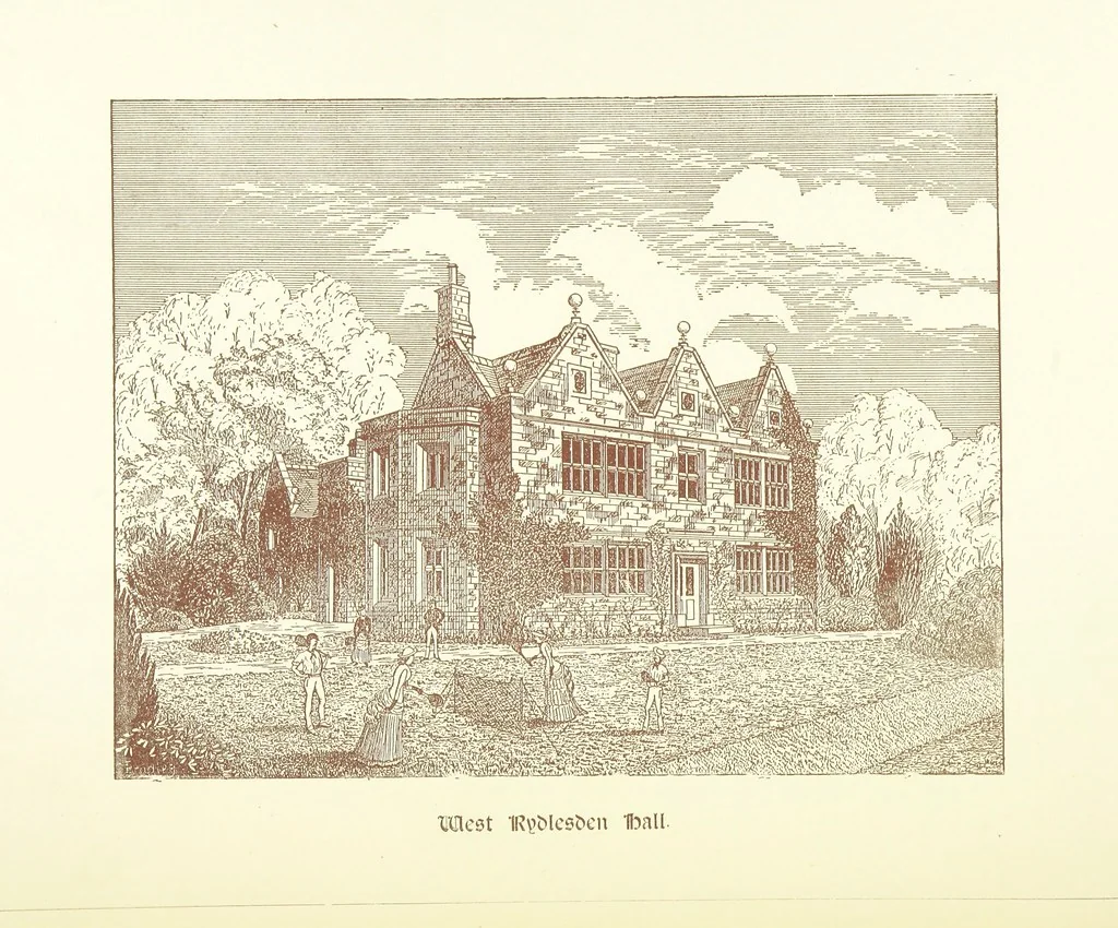 An illustration from A Series of picturesque views of castles and country houses in Yorkshire, principally in the northern division of the West Riding, from sketches made by Mr. E. Healey ... Reprinted from the “Bradford Illustrated Weekly Telegraph.”, 1885, leaf 96