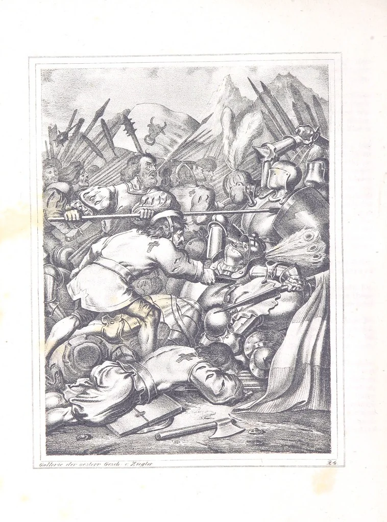 An illustration from Gallerie aus der Österreichischen Vaterlandsgeschichte in bildlicher Darstellung, etc, 1837, leaf 152