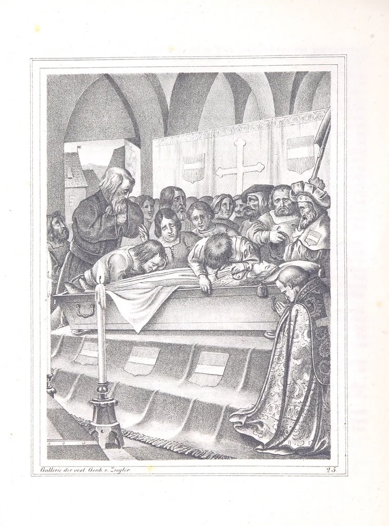 An illustration from Gallerie aus der Österreichischen Vaterlandsgeschichte in bildlicher Darstellung, etc, 1837, leaf 158