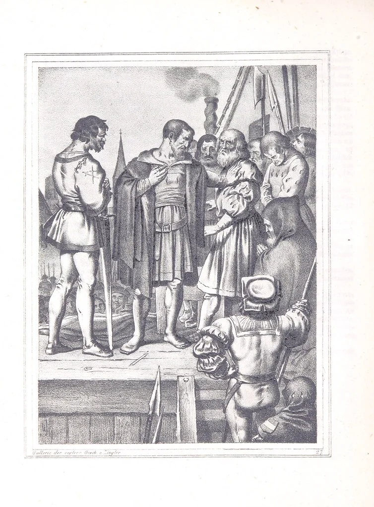 An illustration from Gallerie aus der Österreichischen Vaterlandsgeschichte in bildlicher Darstellung, etc, 1837, leaf 170