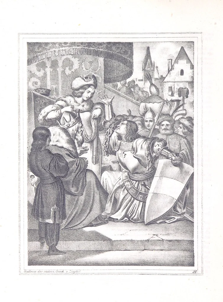 An illustration from Gallerie aus der Österreichischen Vaterlandsgeschichte in bildlicher Darstellung, etc, 1837, leaf 188