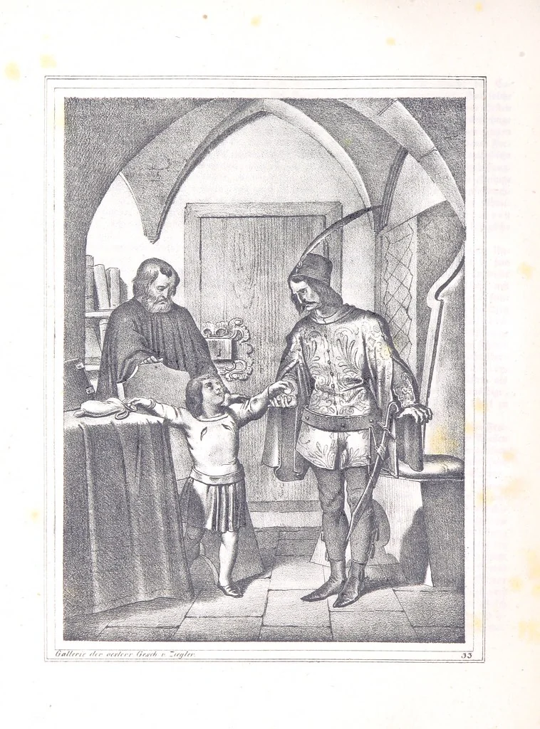 An illustration from Gallerie aus der Österreichischen Vaterlandsgeschichte in bildlicher Darstellung, etc, 1837, leaf 206
