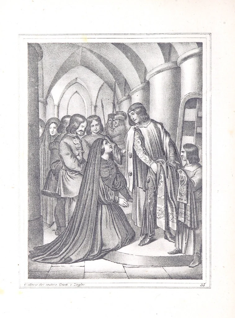 An illustration from Gallerie aus der Österreichischen Vaterlandsgeschichte in bildlicher Darstellung, etc, 1837, leaf 218