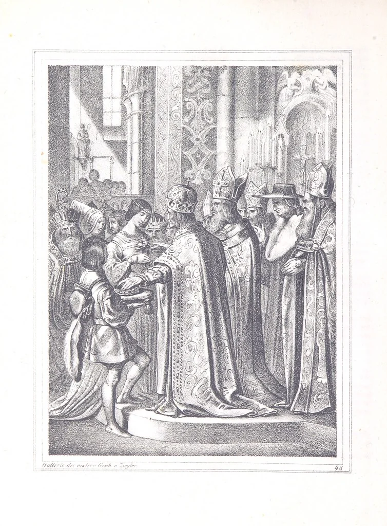 An illustration from Gallerie aus der Österreichischen Vaterlandsgeschichte in bildlicher Darstellung, etc, 1837, leaf 296