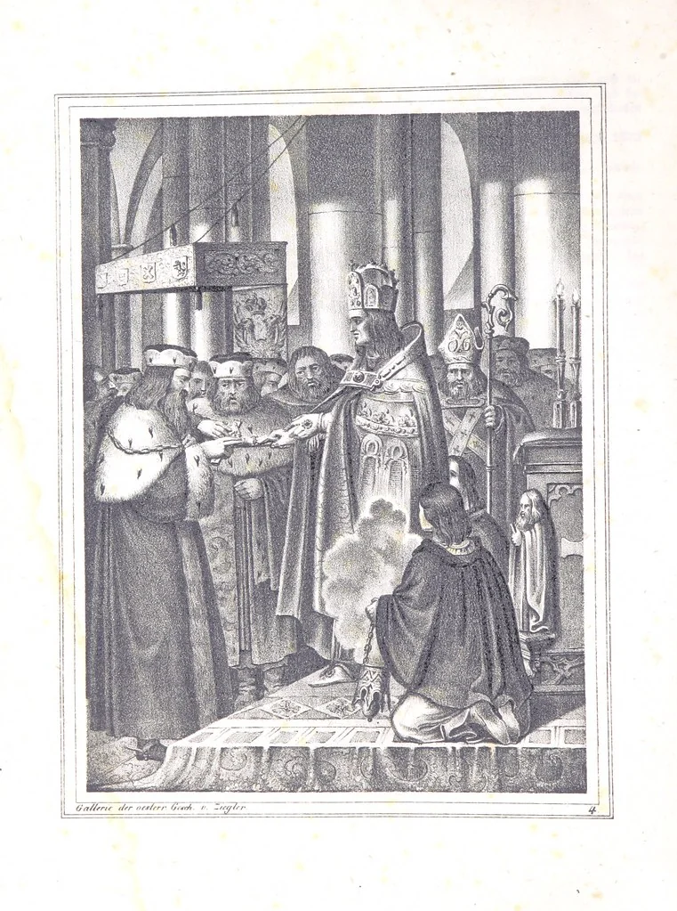 An illustration from Gallerie aus der Österreichischen Vaterlandsgeschichte in bildlicher Darstellung, etc, 1837, leaf 32