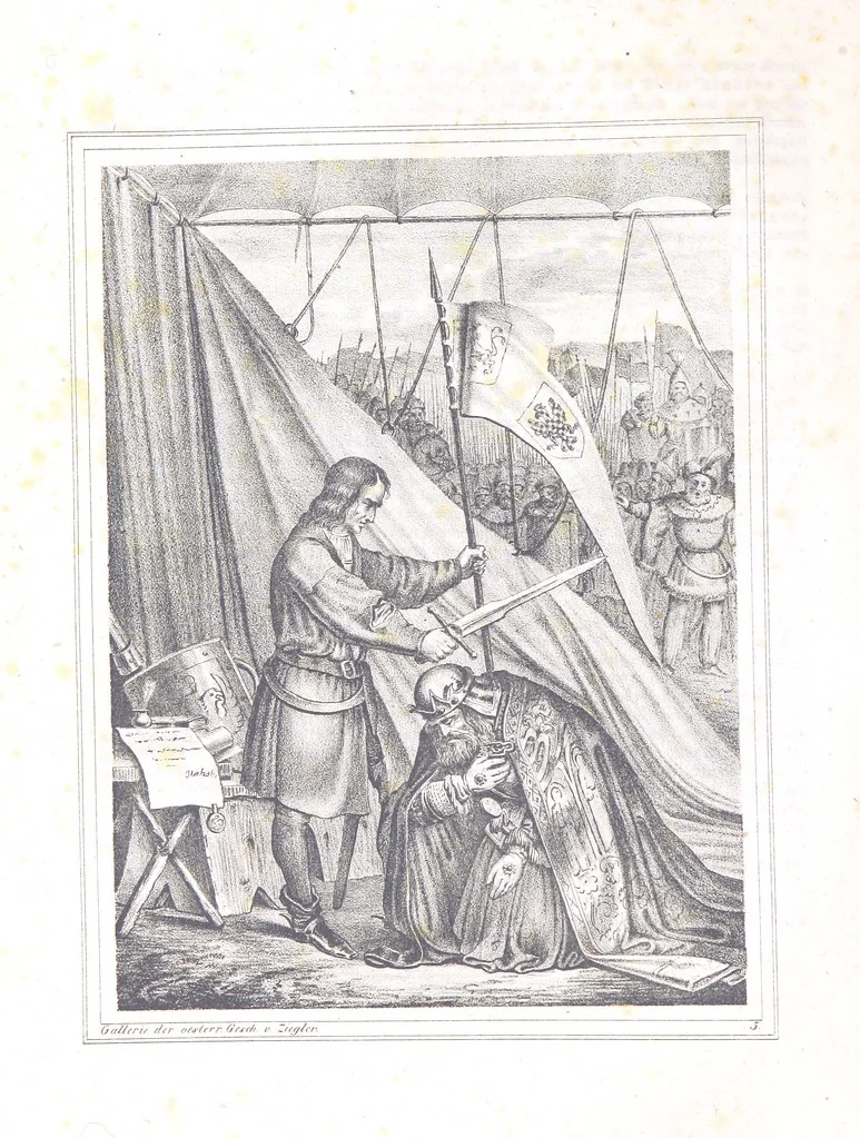 An illustration from Gallerie aus der Österreichischen Vaterlandsgeschichte in bildlicher Darstellung, etc, 1837, leaf 38
