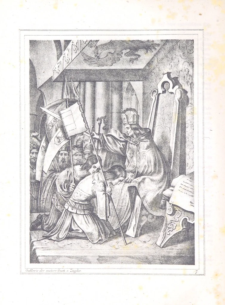 An illustration from Gallerie aus der Österreichischen Vaterlandsgeschichte in bildlicher Darstellung, etc, 1837, leaf 50