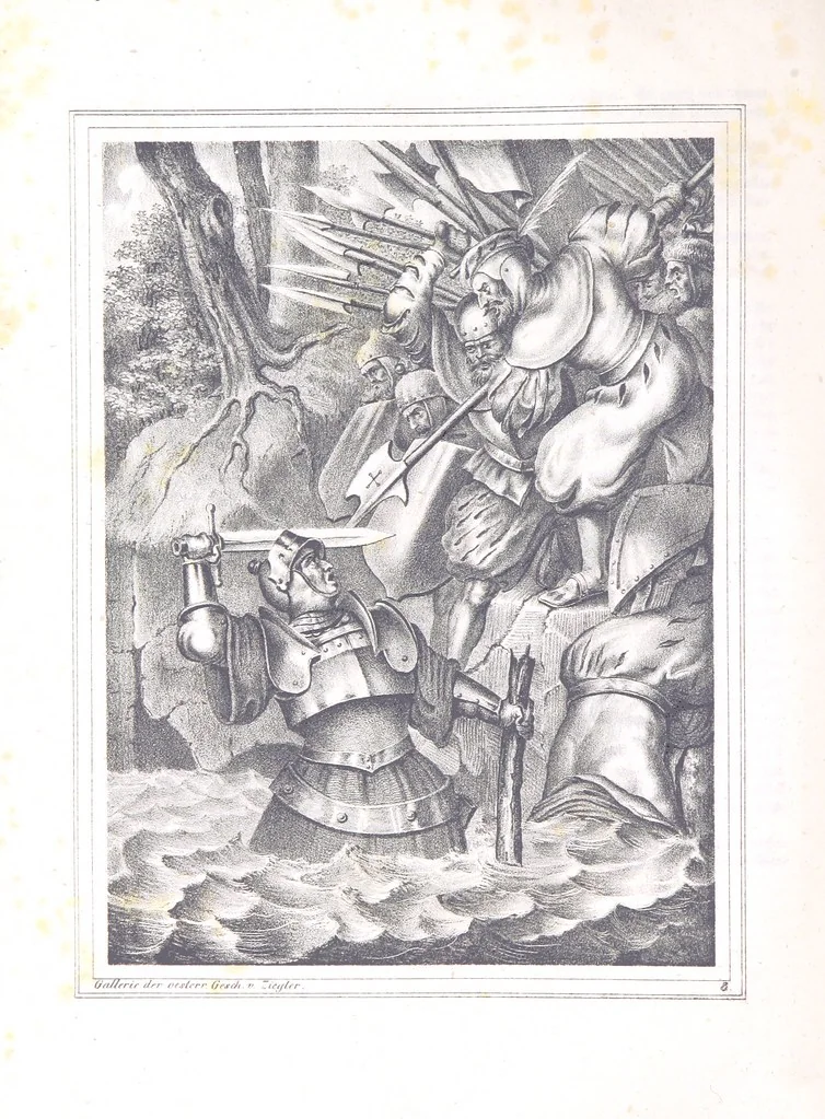 An illustration from Gallerie aus der Österreichischen Vaterlandsgeschichte in bildlicher Darstellung, etc, 1837, leaf 56