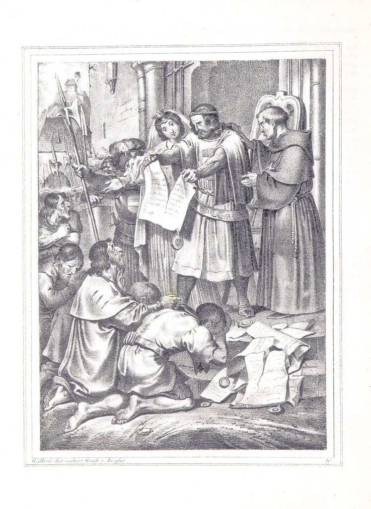 An illustration from Gallerie aus der Österreichischen Vaterlandsgeschichte in bildlicher Darstellung, etc, 1837, leaf 68