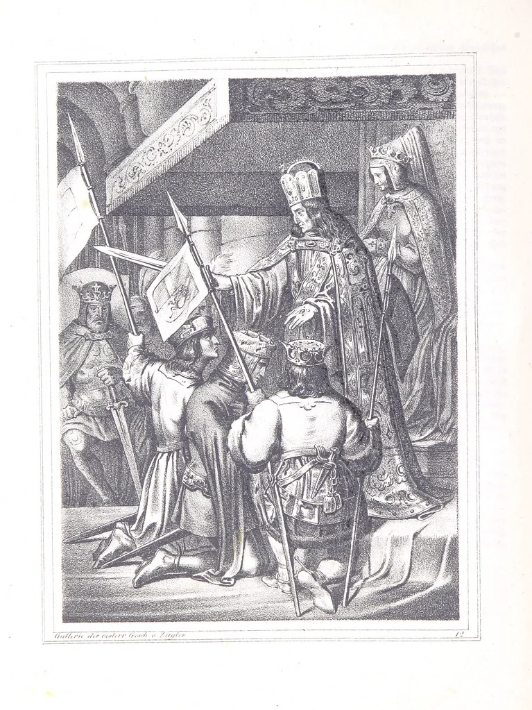 An illustration from Gallerie aus der Österreichischen Vaterlandsgeschichte in bildlicher Darstellung, etc, 1837, leaf 80