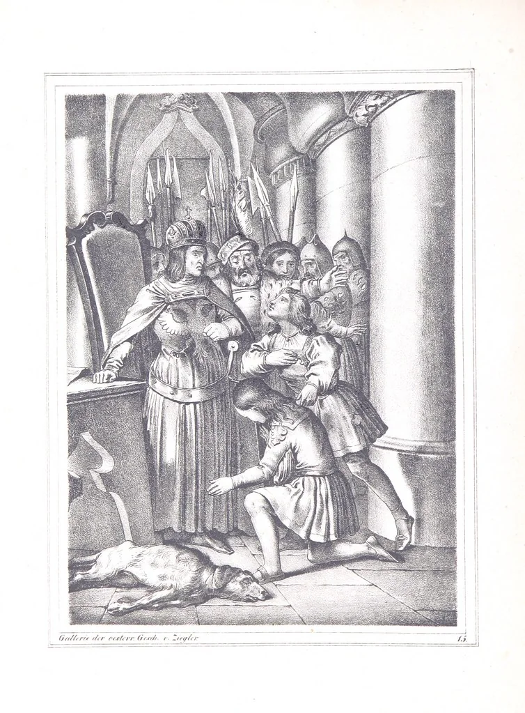 An illustration from Gallerie aus der Österreichischen Vaterlandsgeschichte in bildlicher Darstellung, etc, 1837, leaf 98