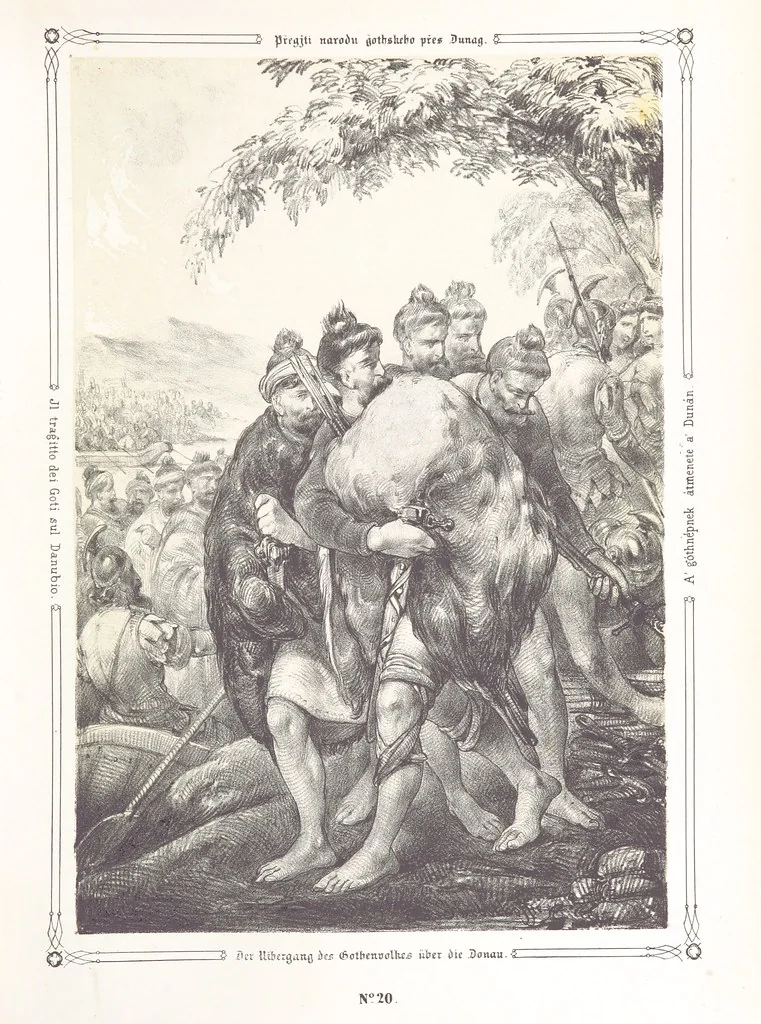 An illustration from Vaterländische Bilder-Chronik aus der Geschichte des österreichischen Kaiserstaates. Von seinen ältesten Bewohnern bis auf die gegenwärtige Zeit ... Bearbeitet und mit Original-Handzeichnungen ausgestattet von A. Z, 1843, leaf 123