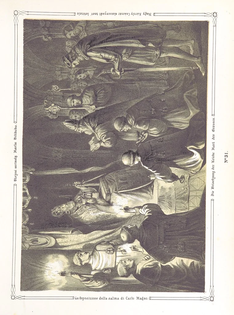 An illustration from Vaterländische Bilder-Chronik aus der Geschichte des österreichischen Kaiserstaates. Von seinen ältesten Bewohnern bis auf die gegenwärtige Zeit ... Bearbeitet und mit Original-Handzeichnungen ausgestattet von A. Z, 1843, leaf 185
