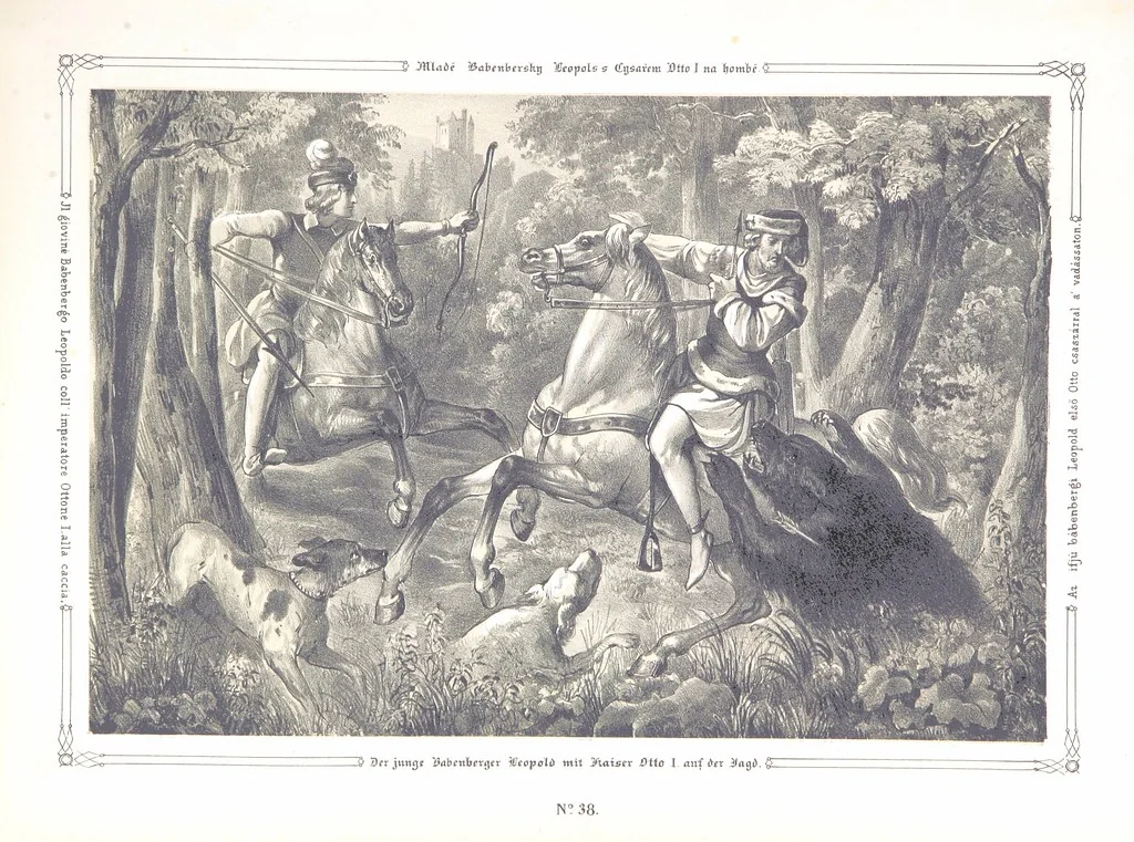 An illustration from Vaterländische Bilder-Chronik aus der Geschichte des österreichischen Kaiserstaates. Von seinen ältesten Bewohnern bis auf die gegenwärtige Zeit ... Bearbeitet und mit Original-Handzeichnungen ausgestattet von A. Z, 1843, leaf 228