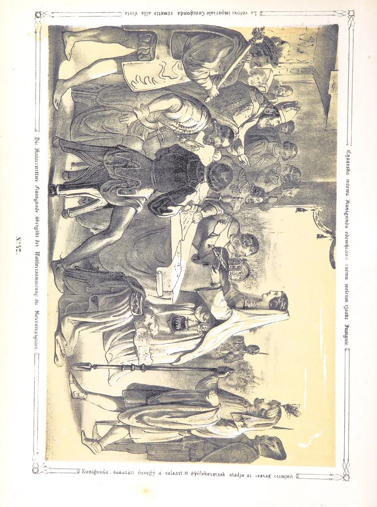 An illustration from Vaterländische Bilder-Chronik aus der Geschichte des österreichischen Kaiserstaates. Von seinen ältesten Bewohnern bis auf die gegenwärtige Zeit ... Bearbeitet und mit Original-Handzeichnungen ausgestattet von A. Z, 1843, leaf 246