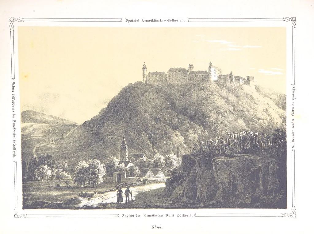 An illustration from Vaterländische Bilder-Chronik aus der Geschichte des österreichischen Kaiserstaates. Von seinen ältesten Bewohnern bis auf die gegenwärtige Zeit ... Bearbeitet und mit Original-Handzeichnungen ausgestattet von A. Z, 1843, leaf 266