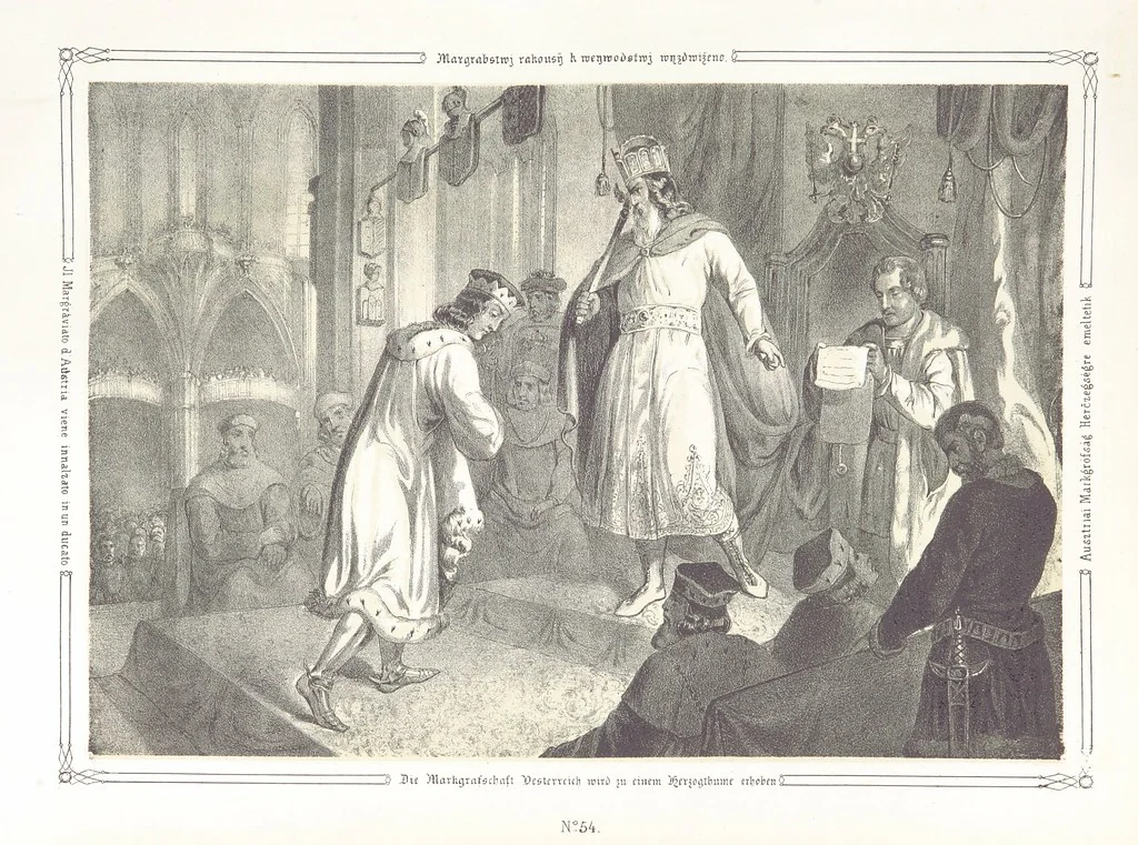 An illustration from Vaterländische Bilder-Chronik aus der Geschichte des österreichischen Kaiserstaates. Von seinen ältesten Bewohnern bis auf die gegenwärtige Zeit ... Bearbeitet und mit Original-Handzeichnungen ausgestattet von A. Z, 1843, leaf 319