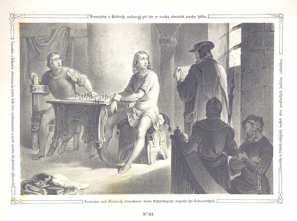 An illustration from Vaterländische Bilder-Chronik aus der Geschichte des österreichischen Kaiserstaates. Von seinen ältesten Bewohnern bis auf die gegenwärtige Zeit ... Bearbeitet und mit Original-Handzeichnungen ausgestattet von A. Z, 1843, leaf 476