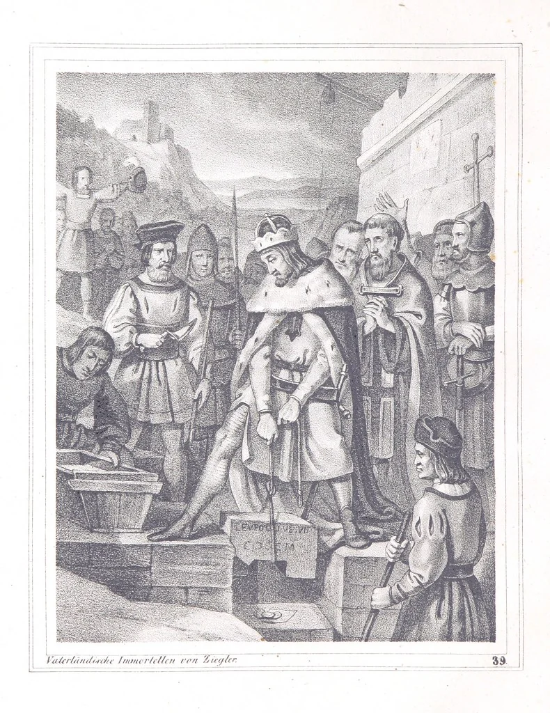 An illustration from Vaterländische Immortellen aus dem Gebiete der österreichischen Geschichte der alten, mittleren, neuern und neuesten Zeit gesammelt und mit einer ... Bilderschau der merkwürdigsten Handlungen ausgezeichneter Personen ... ausgestattet, 1840, leaf 108